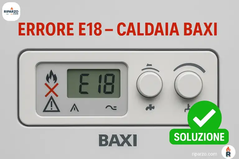 errore e18 caldaia baxi come risolvere
